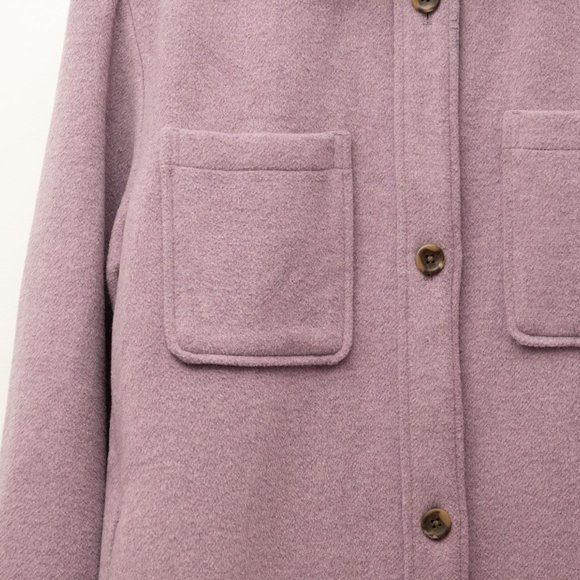 Recycled Wool Shirt Jacket - Amethyst Purple - Gap Small Tall (fits medium) - Picture 3 of 10